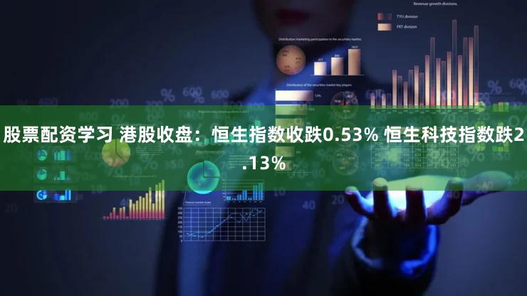 股票配资学习 港股收盘：恒生指数收跌0.53% 恒生科技指数跌2.13%